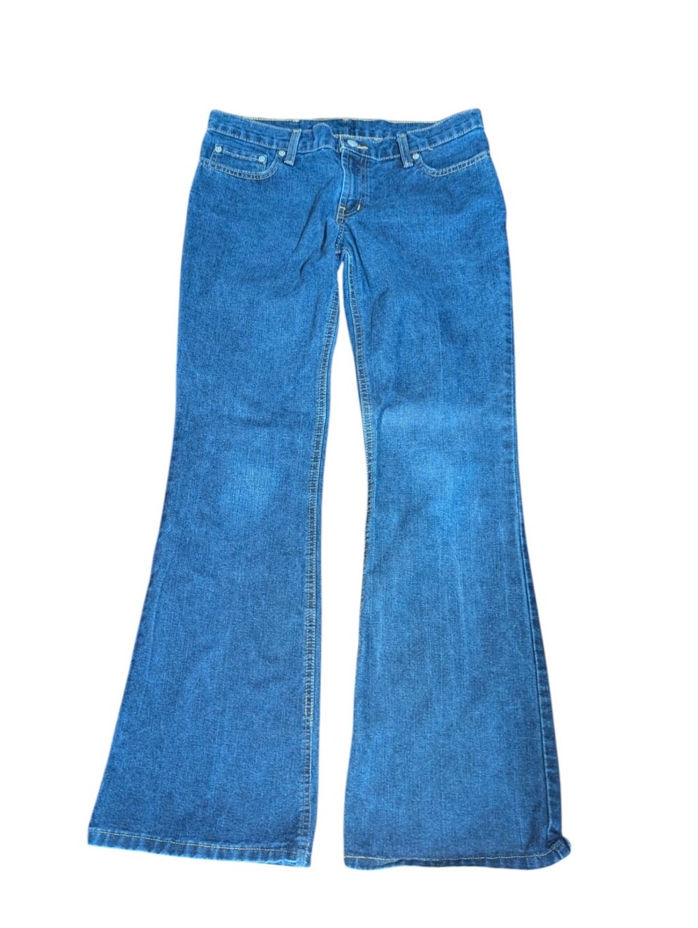 Polo Ralph Lauren Normcore  Low Rise Blue Denim Hipster Flare Jeans Sz 8 L32